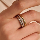 Triple Band Ring with stone
