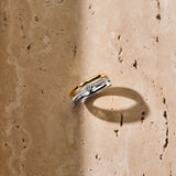 Triple Band Ring with stone