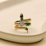 Emerald Snake Ring