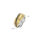 Black Zirconia Crossover Ring - M model