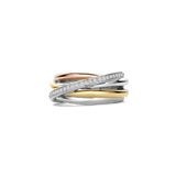 Tricolor Zirconia Crossover Ring - M model