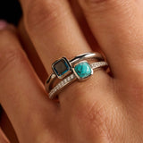 Double Cushion Zirconia Ring