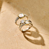Double Cushion Zirconia Ring