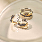 Black Zirconia Crossover Ring - S model