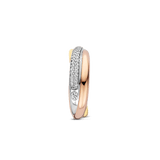 Tricolor Zirconia Crossover Ring - S model