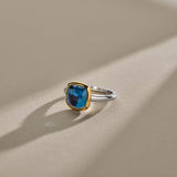 Blue Cushion Ring