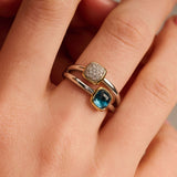 Double Cushion Zirconia Ring