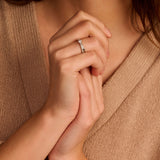Zirconia Crossover Ring with stone
