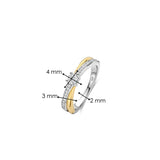 Zirconia Crossover Ring with stone