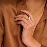 Double Zirconia Pearl Ring