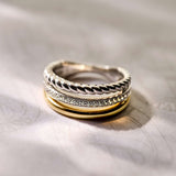 Structured Triple Band Zirconia Ring