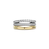 Structured Triple Band Zirconia Ring