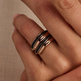 Bold Rosegold Layered Ring