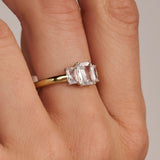 Rectangular Triple Zirconia Ring