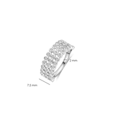 Layered Round Zirconia Ring Silver