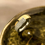 Contrast Twisted Zirconia Ring