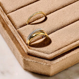 Thin Zirconia Ring Gold Vermeil