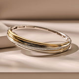 Zirconia Crossover Bangle Bicolor