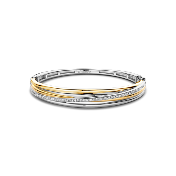 Zirconia Crossover Bangle Bicolor – TI SENTO