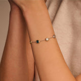 Blue Cushion Charm Bracelet
