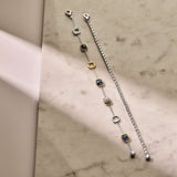 Blue Cushion Charm Bracelet