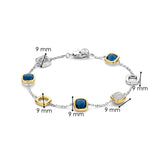 Blue Cushion Charm Bracelet
