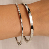 Classic Rectangular Zirconia Bangle Silver
