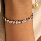 Round Zirconia Bracelet Silver