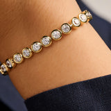 Round Zirconia Bracelet Gold Vermeil