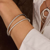 Classic Zirkonia Bangle Silver