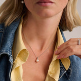 Necklace with pearl and zirconia