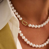Long Pearl Necklace with chain 90cm