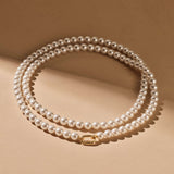 Long Pearl Necklace with chain 90cm