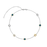 Blue Cushion Charm Necklace