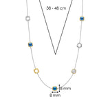 Blue Cushion Charm Necklace