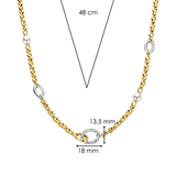 Connected Zirconia Pearl Necklace