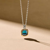 Blue Zirconia Cushion Necklace