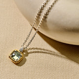 Grey Zirconia Cushion Necklace