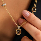 Layered Cushion Necklace Yellow