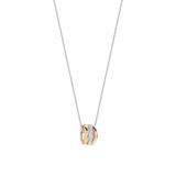 Tricolor Triple Circle Zirconia Necklace