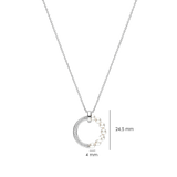 Pearl Zirconia Circle Necklace