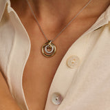 Contrast Crossover Circle Necklace