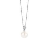 Round Zirconia Pearl Necklace