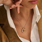 Tricolor Twisted Circle Necklace