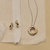Tricolor Twisted Circle Necklace