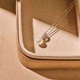 Necklace with Zirconia Pearl pendant 8mm