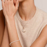 Moon Pearl Necklace with pendant