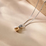 Necklace with Zirconia Pearl pendant 8mm