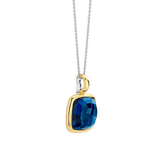 Blue Cushion Necklace with pendant