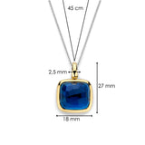 Blue Cushion Necklace with pendant